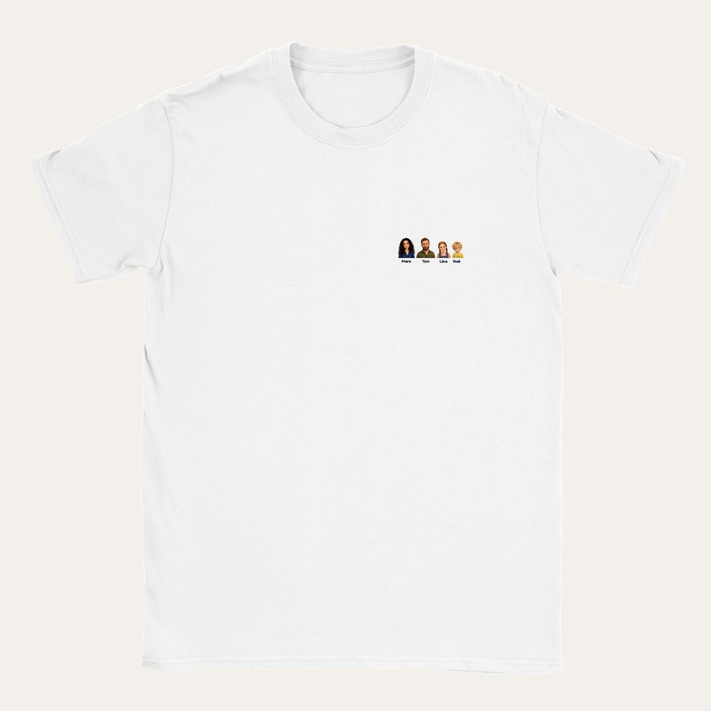 Our example family on a classic t-shirt