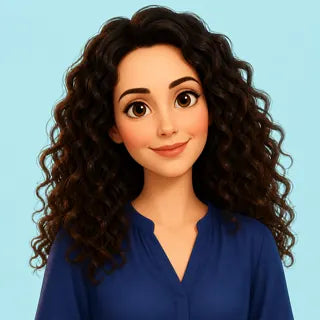 Illustrated portrait of a parent with long curly hair