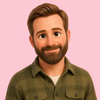 Illustrated portrait of a parent with a beard