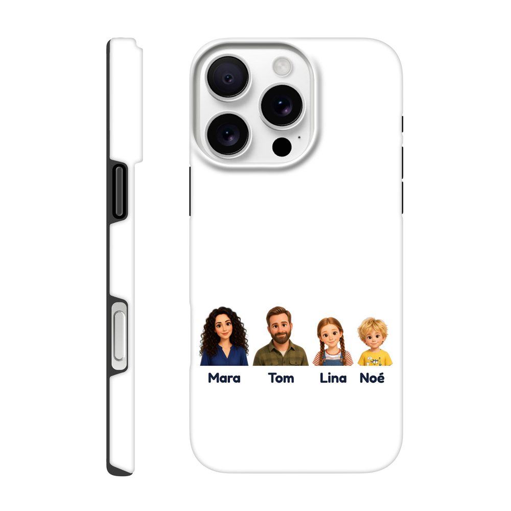 Our example family on a tough phone case